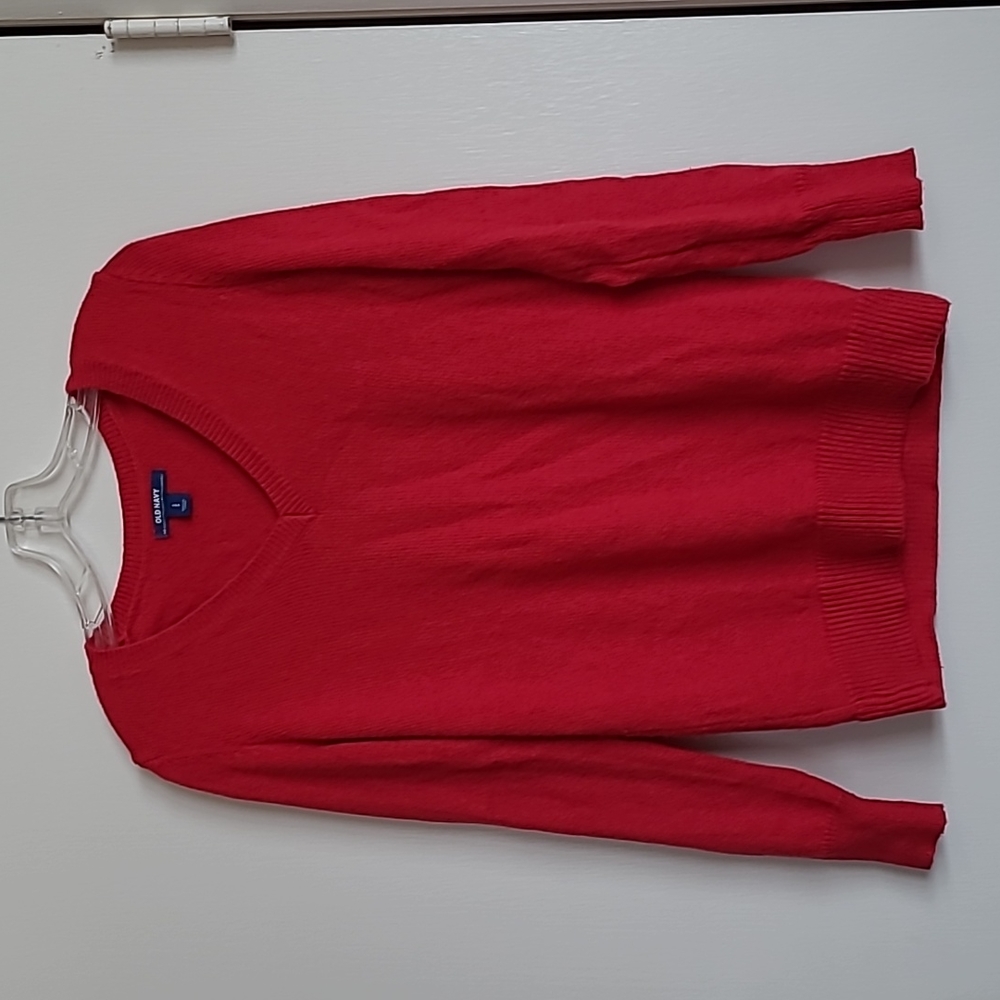 Old Navy V-neck sweater, size small, red